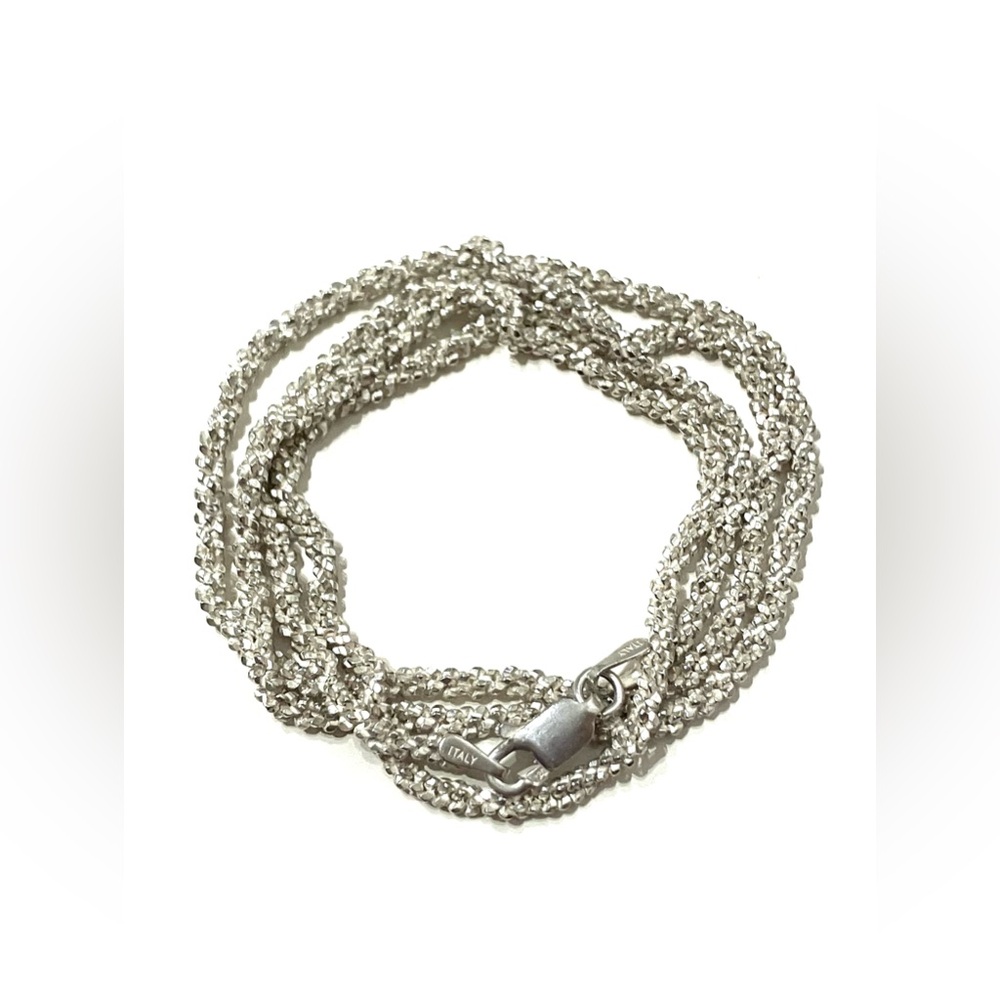 Sterling Silver 925 Popcorn Chain Necklace 20”